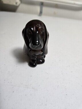 Vintage Collectible Avon Baby Bassett Hound Cologne Bottle 1970's Brown glass